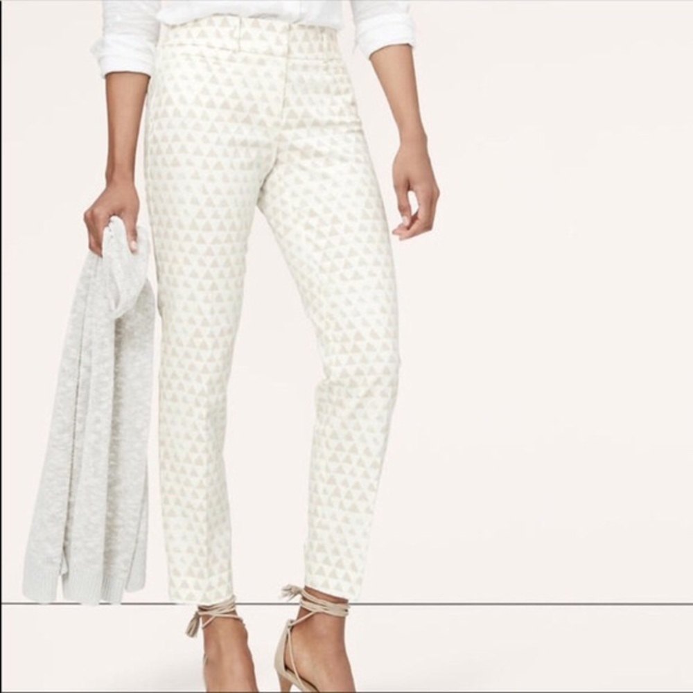 LOFT Marisa Triangle Patterned Riviera Pant-Size 2